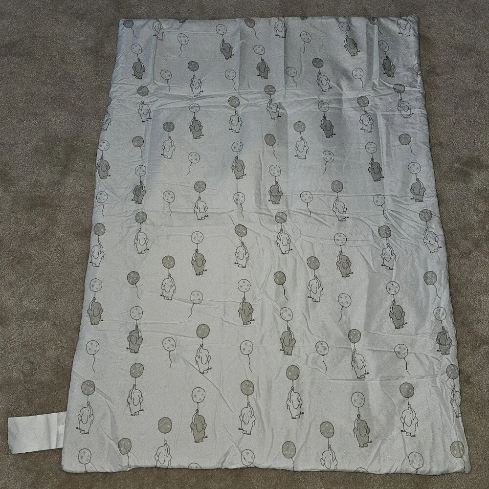 Manhattan Kids Elephant Balloons Comforter Crib Sheet Set White Gray Nursery